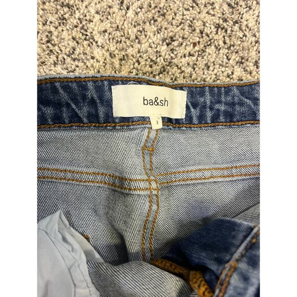 Ba&sh Colorblock Straight Leg Denim Jeans Women’s 3(L)Elevated Basic Capsule - Picture 9 of 12